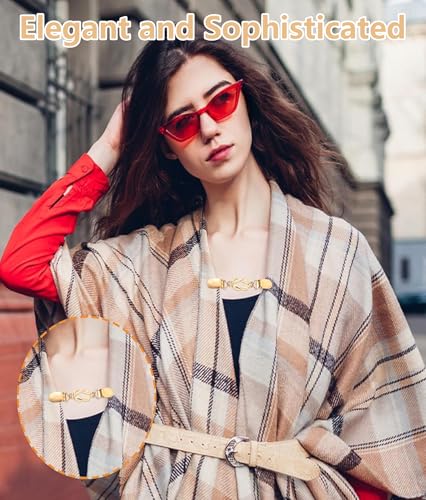 Image of 2pcs Cardigan Clip for Women Set, Cinch Clip, Shirt Clips Women, Classic Style, Silver and Gold,for Fixed cardigan and shawl with formal occasions