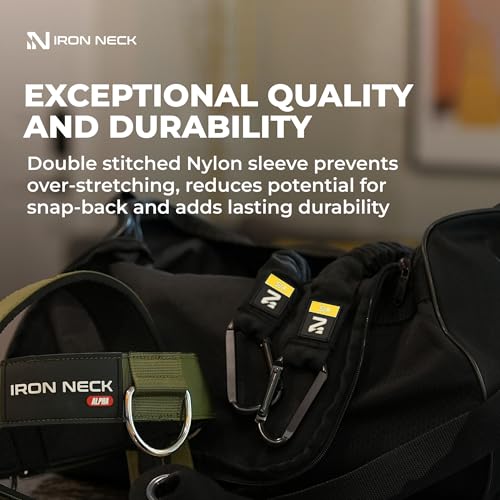 Image of Iron Neck Resistance Band, Durable Exercise Band with Steel Carabiners for Neck Training, Strength Workouts, Stretching, and Rehab