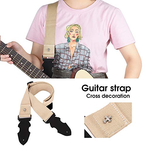 Tomotato Sangle de Guitare Sangle de Guitare en Cuir Sangle Réglable Respirant Confortable Touch Design Élargi pour Instruments de Musique(Kaki) - Les Beatles, Paul McCartney, John Lennon, RIngo Starr, George Harrison Tomotato Sangle de Guitare Sangle de Guitare en Cuir Sangle Réglable Respirant Confortable Touch Design Élargi pour Instruments de Musique(Kaki) – Image 3