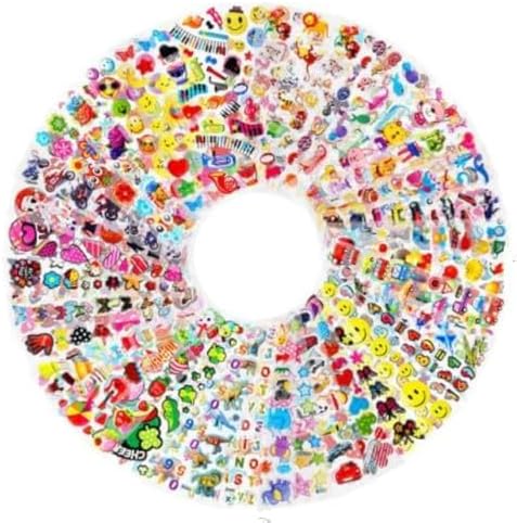 Self-Adhesive Metal Cartoon Polyvinyl Chloride Puffy 3D Cute Stickers Funny for Kids On Gifts (10 Sheet), 16 x 7 x 0.1 Centimeters