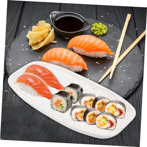 Plato de cerámica rectangular para sushi y postre miniatura 3