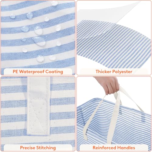 Image of Lifewit 2 Pack Laundry Basket 100L Each, Collapsible Clothes Hamper with Reinforced Handles, Freestanding Waterproof Design for Bedroom and Laundry Room, Pink&Blue 200L Total