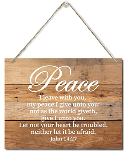 Bible Verse Printed Wood Plaque Sign Wall Hanging, Home Wall Deco...