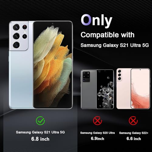 Image of Case for Samsung Galaxy S21 Ultra, Military Grade Drop Protection Phone Case, Yellowing Resistant, Anti-Scratch Hard PC Back, Shockproof Hard Ultra-Thin Protective Cover, Clear