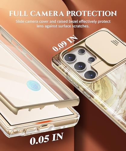Image of GVIEWIN for Samsung Galaxy S23 Ultra Case Slide Camera Cover 2 Front Frames