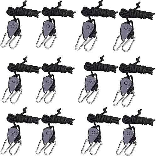 Image of 6 Pair 1 /8 inch Heavy Duty Rope Hanger for Grow Light (12Pcs)