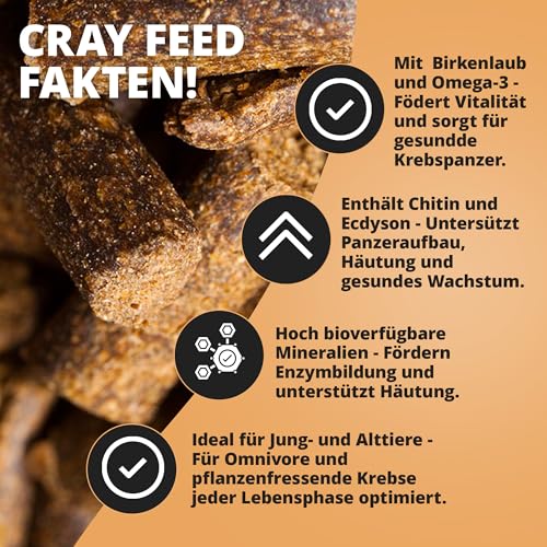 NatureHolic - Krebsfeed Krebsfutter I eignet Sich ideal für Omnivore Krebse der Gattungen Procambarus, Cambarus, Cambarellus, Astacus und die Cherax Krebse aus Australien I Made in Germany