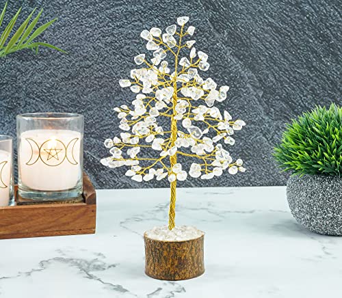 Image of ZAICUS Clear Quartz Crystal Tree of Life Feng Shui Bonsai 7-8 Inch
