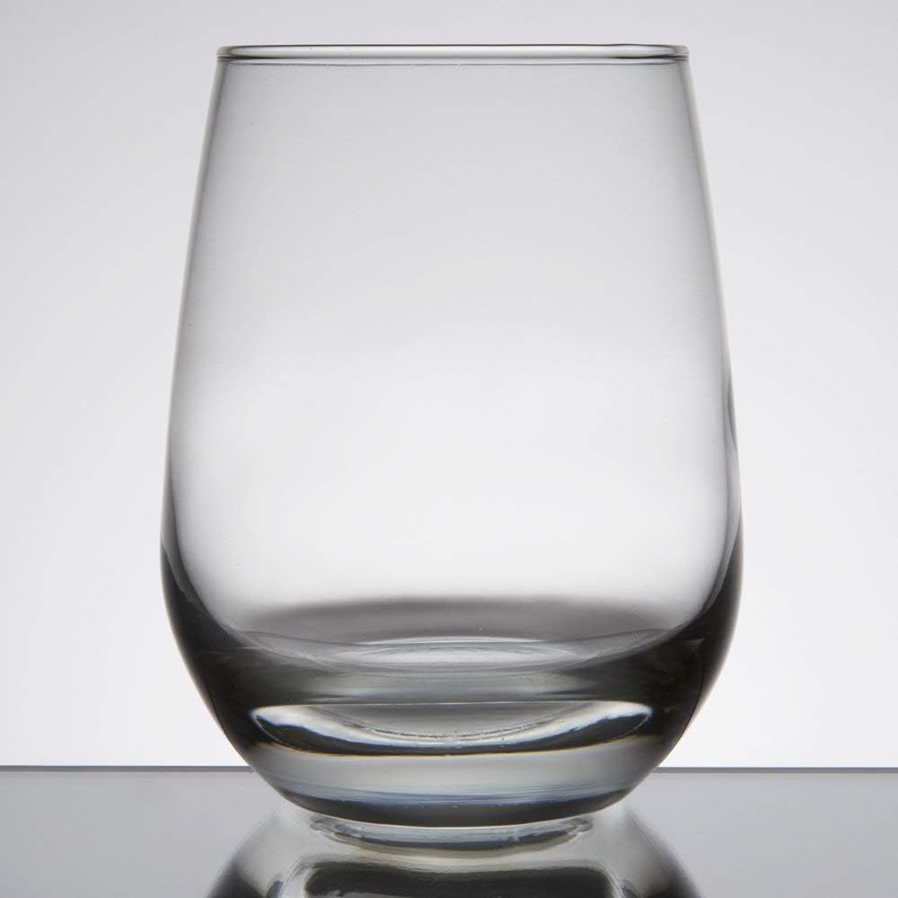 Set of 6 Happy Hour Supplies Heavy Base 15 oz Stemless Wine Glass w/Signature Cocktail Picks