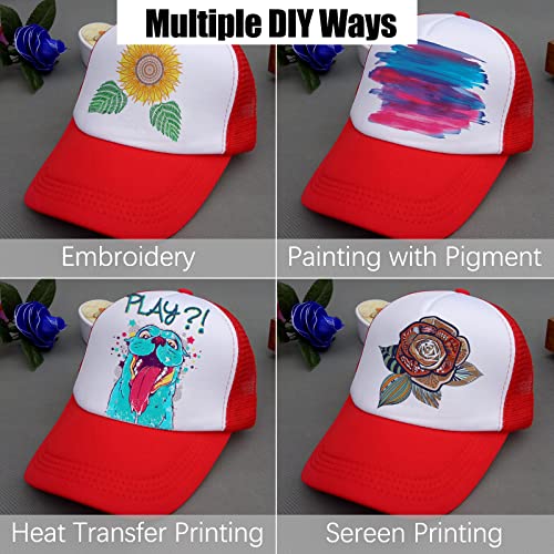 Ultrafun 6 Pack Kids Trucker Hat Sublimation Blank Plain Hats Mesh Adjustable Outdoor Sports Baseball Caps for Boys Girls4