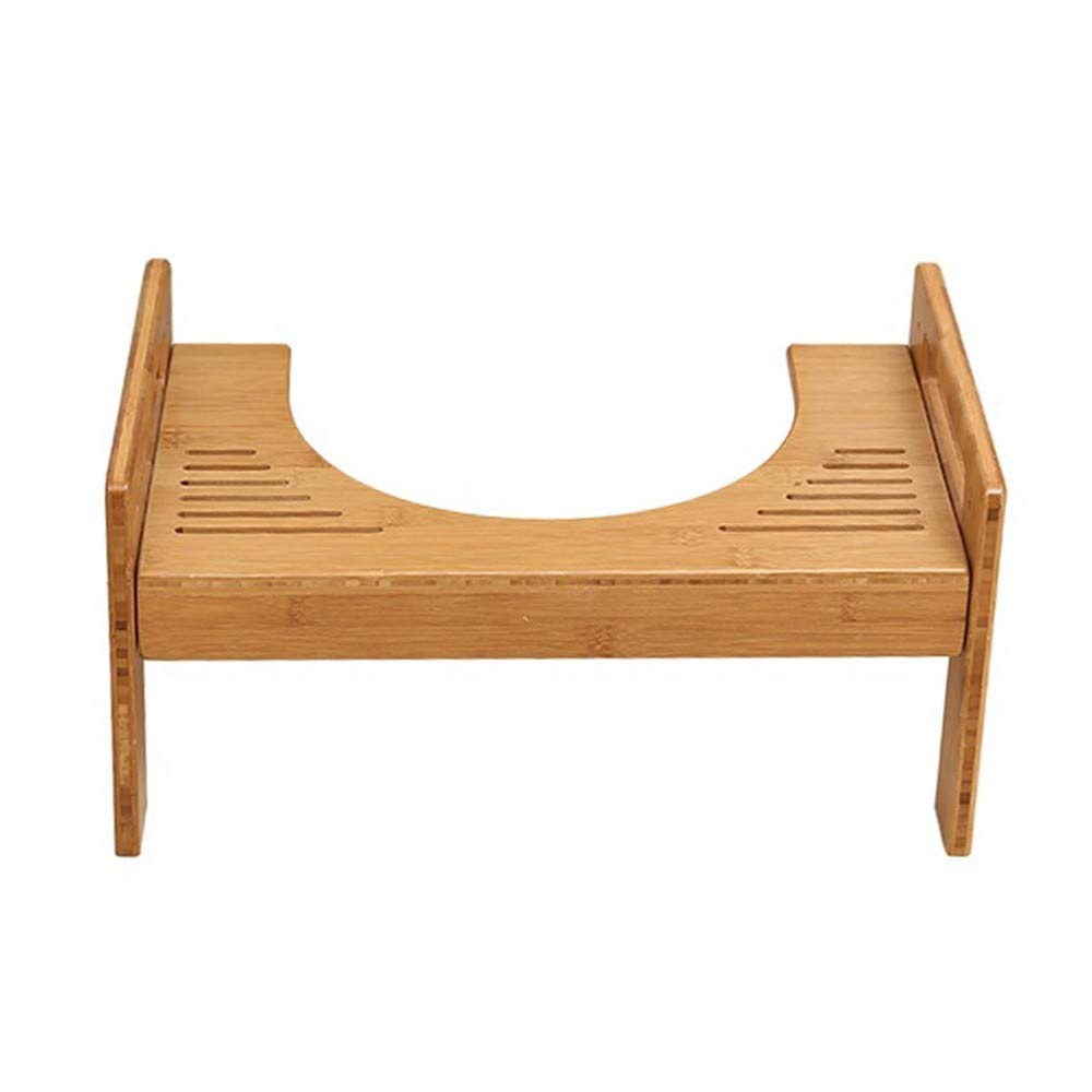 Tabouret Repose-Pieds Toilette En Bois Massif Blanc - Selle Physiologique Antidérapante