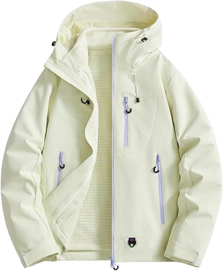 Women's 3-in-1 Waterproof Windproof Hiking Jacket With Detachable Fleece Liner For Trekking Camping And Mountaineering