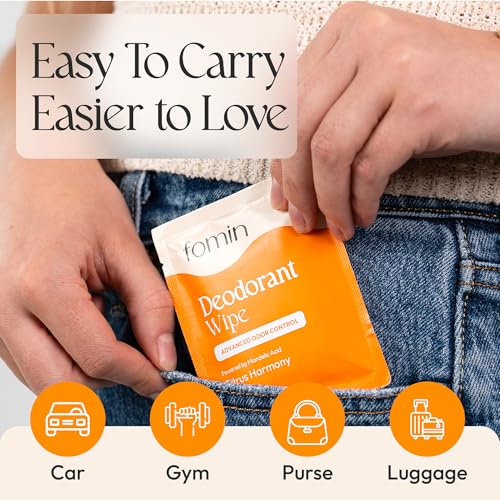 Image of FOMIN Acidified Deodorant Wipes for Women & Men - 50 Count Citrus Harmony