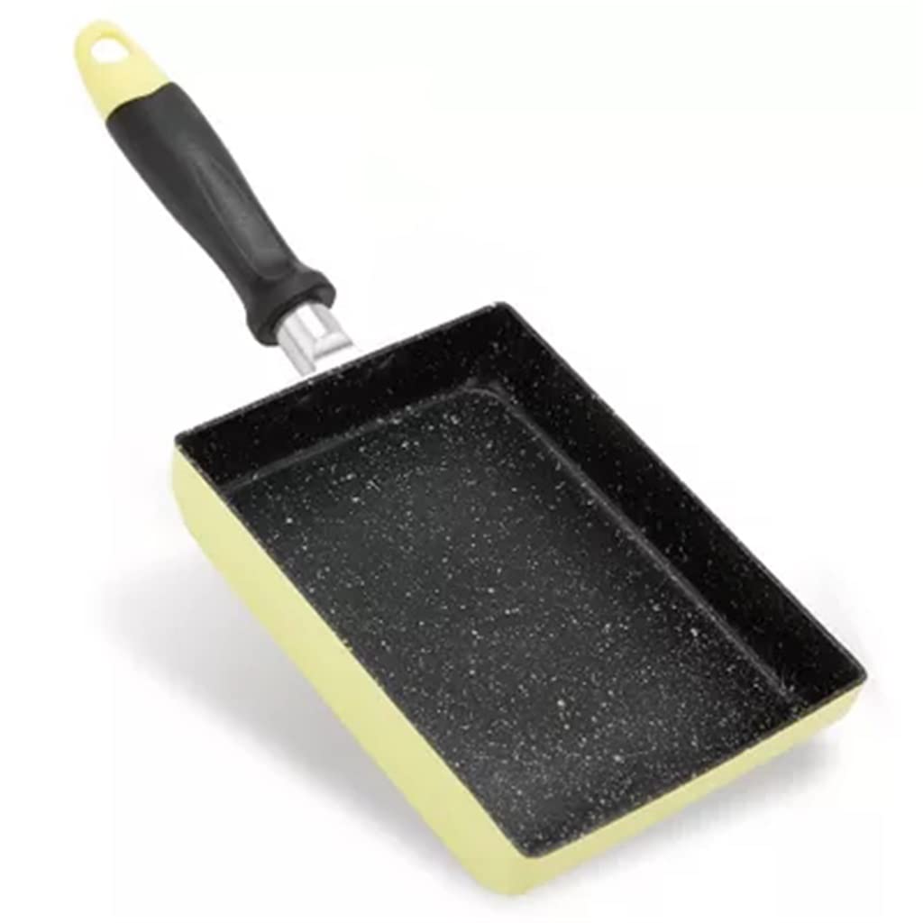 BONOCONon-Stick Frying Pan smokeless Pot Egg Pizza Square pan Gas Induction Cooker Pink Cookware Kitchen Gadget Breakfast Frying Cook (Color : A Size : One Size) (Color : A)