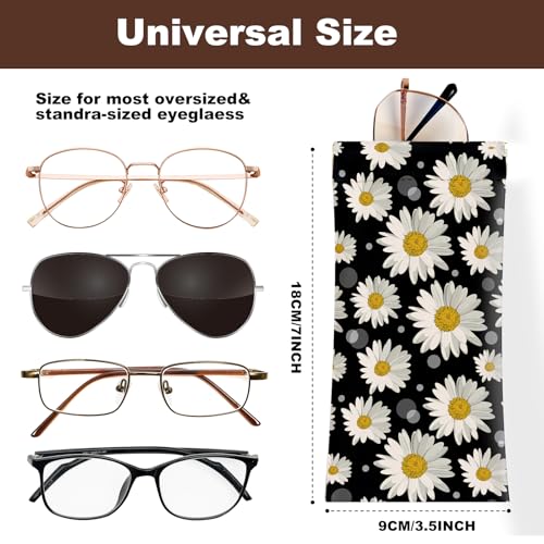 Image of Anikathy 2Pcs Sunglass Eyeglass Glasses Case Soft PU Leather with Cleaning Cloth Cute Glasses Pouch Bag for Men Women Girs