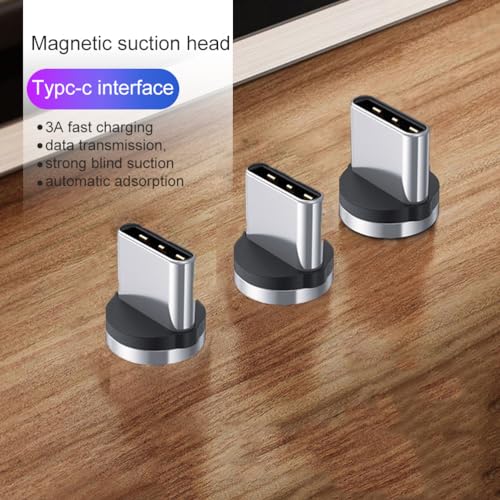 Image of UKCOCO 30 pcs Charging Cable Magnetic Head Magnetic Phone Cable Adapter Charging Tip Phone USB Adapter Type c Connector Head Laptop Aluminum to Rotate