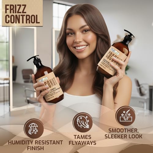 Image of Coconut Shampoo and Conditioner Set - Sulfate Free - Deep Hydrating and Smoothing for Dry, Frizzy, Damaged Hair - Moisturizing, Shiny, Anti Frizz Salon Products for Women and Men - 16 Fl Oz (Set of 2)