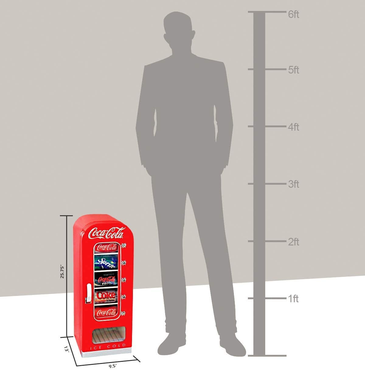 Koolatron CocaCola Retro Vending Machine Style 10 Can Mini Fridge