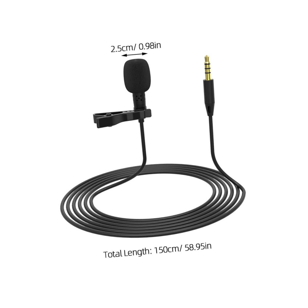 Happyyami Professional Clip Microphone for Phone Portable Wired Lapel Mic for Interviews Live Streaming Vlogging and Conference Calls Compatibility