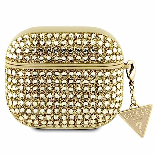 Guess GUA3HDGTPD Coque pour AirPods 3 Doré Strass Triangle Charm