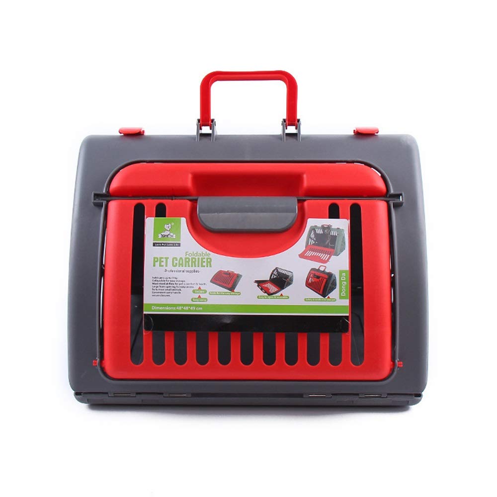 Cage pour animaux portable rouge avec maille respirante pour sortie de chiens et chats