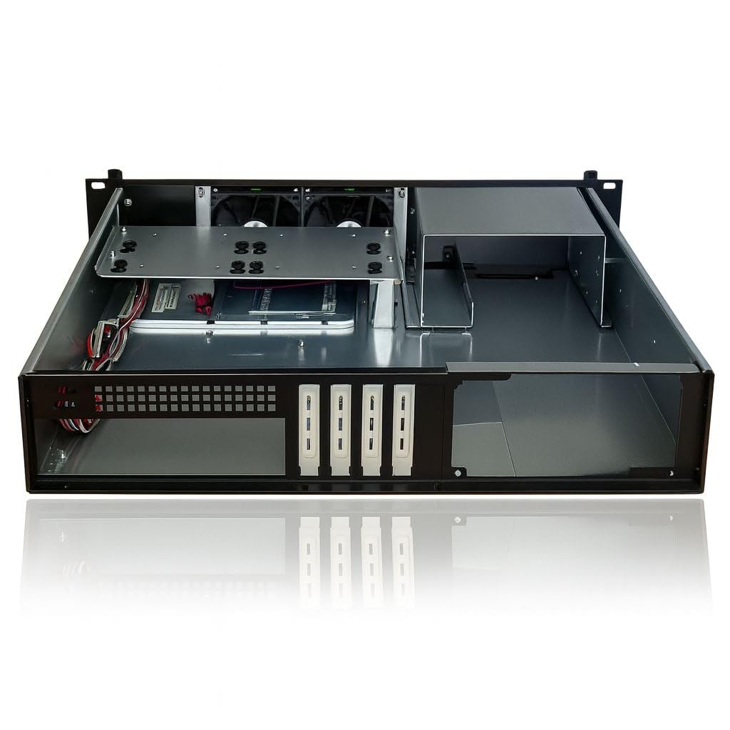 TECHLY 101980 Industriegehäuse Rack 19"/Desktop 2U Ultrakompakt Schwarz