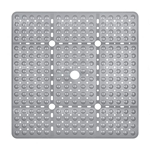 Reetual XL Shower Mats for Showers Anti Slip - 27x27 Bath Tub Mat and Shower Floor Mat. Powerful Suction Cup Shower Mat with Drain Holes. Grey Bath Mat for Shower, Non Slip for Elderly and Kids Reetual XL Shower Mats for Showers Anti Slip - 27x27 Bath Tub Mat and Shower Floor Mat. Powerful Suction Cup Shower Mat with Drain Holes. Grey Bath Mat for Shower, Non Slip for Elderly and Kids
