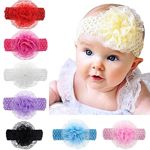 FIMBUL Beyter Baby Basics Company Crochet Cutwork Flower Headband, Synthetic Headband for Baby Girls, Pack of 6 – Multicolor