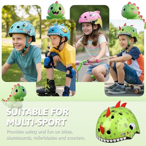 Image of Kids Toddler Bike Helmet, Adjustable and Multi-Sport for Child Boys and Girls, 2 Sizes