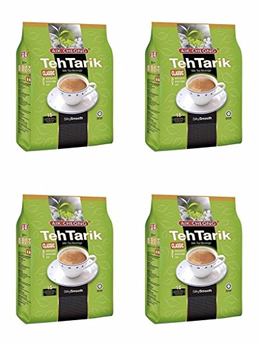 4 Pack Aik Cheong Teh Tarik Milk Tea Beverage Silky Smooth Imported from Malaysia (4x15 sachets)