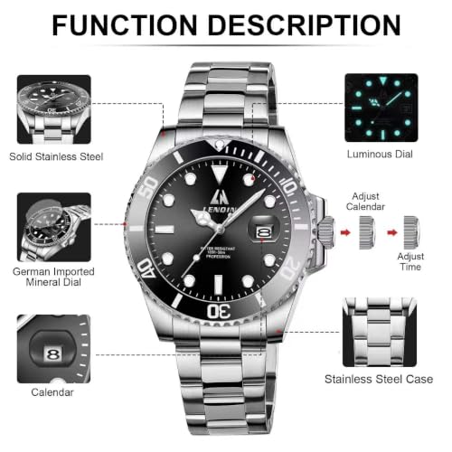 Image of LN LENQIN Mens Watches Stainless Steel Waterproof Watch for Men
