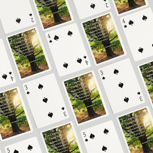 Baraja de 52 cartas tamaño póker Jeremiah 29:11 inspiracional miniatura 4