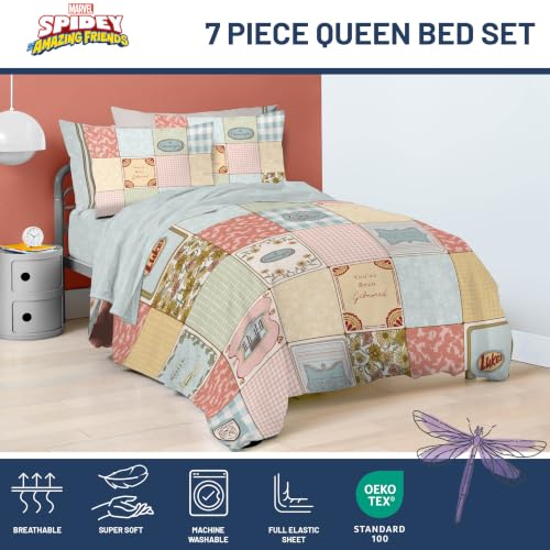 Image of Gilmore Girls Queen Comforter Set 7 Piece Soft Bedding for Girls, Multi | Bed in a Bag, Comforter Sheets Shams Pillowcases, Official Product, Soft Microfiber, Machine Washable, Girls Gift