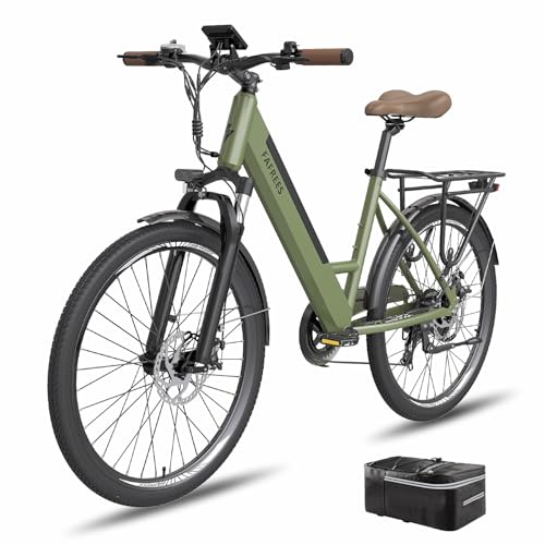 Fafrees F26 Pro Bicicleta Eléctrica, 250W 26' Mujer Bici Eléctrica Urbana, 14.5Ah/522Wh Batería, Soporta App Móvil, Alcance 90-110KM (Verde)