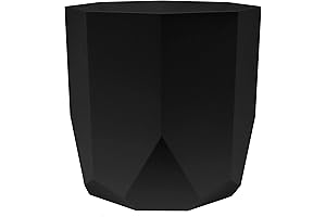 Bloem 8 Inch Indoor Plant Pot: Black Hexagon Planter