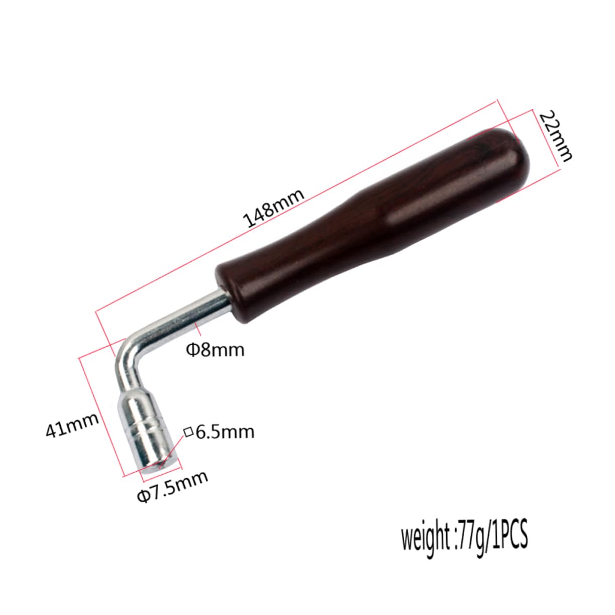 LIOOBO Square Shape Hard Steel Piano Tuning Hammer Wrench Tool for Guzheng and Quadrilateral Devices Shape Design Slip Handle Lightweight Easy to Use