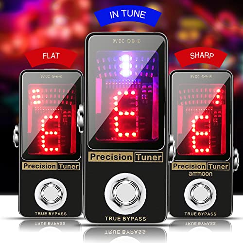 lifcasual Precision Chromatic Tuner Pedal Large Display LED Full Metal Shell com True Bypass para Gu