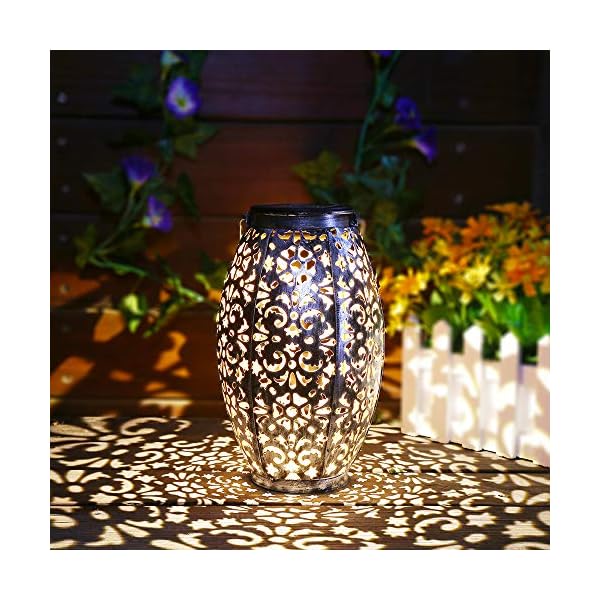 Solar Laterne Lichter für hängende Outdoor-Ornamente Geschenk Outdoor-Dekoration Tischlaterne Solar Silber Licht… – Bild 3