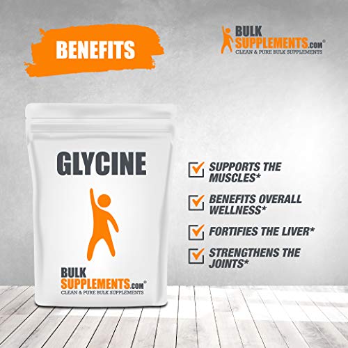 Image of BulkSupplements.com Glycine Powder - Glycine Supplements, Amino Acid Supplement - Unflavored & Gluten Free, 3g per Serving, 1kg (2.2 lbs) (Pack of 1)