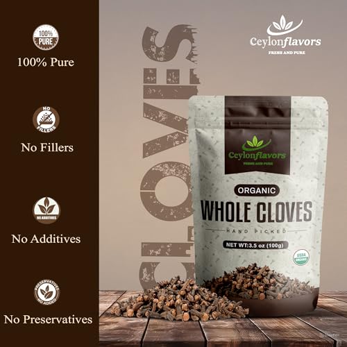 Ceylon Flavors Fresh and Pure Hand Picked USDA Certified Premuim Grade Organic Whole Cloves 3.5oz (100g) - Image 5