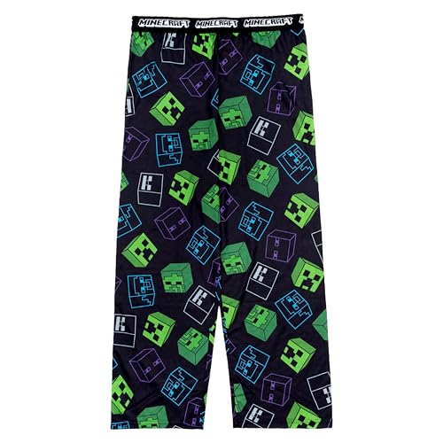 Minecraft boys Pajama Bottom, Night Scene, Small US