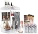 Sorbus Rotating Makeup Organizer Station Nail Bar, 360° Rotating Adjustable Carousel with Tray for Cosmetics, Skincare, etc - Great for Vanity, Bathroom, Bedroom (Adjustable Carousel Station - Clear)