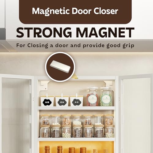 Image of Kitchen Storage Cabinet | Modular Wall Mounted Kitchen Cabinet Organiser |3 Layer, Space Saving Carbon Steel Shelf, White, 50 cm, Pack of 1