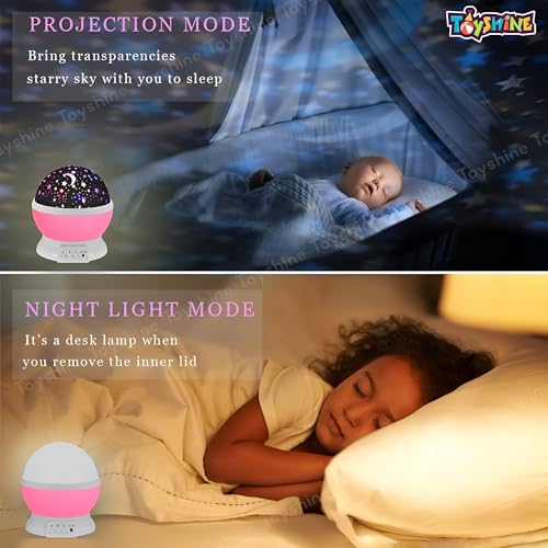 Image of Toyshine Star Moon Night Light Lamp Projector with 12 Color Changing Lights Modes,360 Rotating Night Lamp Projection lamp Home Room Decor for Kids and Adults