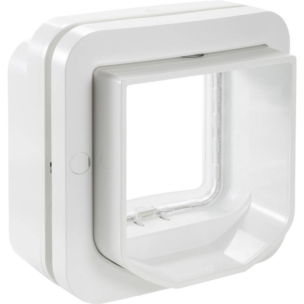 Gattaiola con Lettore Microchip DualScan SureFlap Sure Petcare, compat. Targhetta RFID e Microchip, azion. a Un Pulsante, Install. su Porte, finestre, pareti, Bianco, Rich. 4 batterie AA (Non incl)