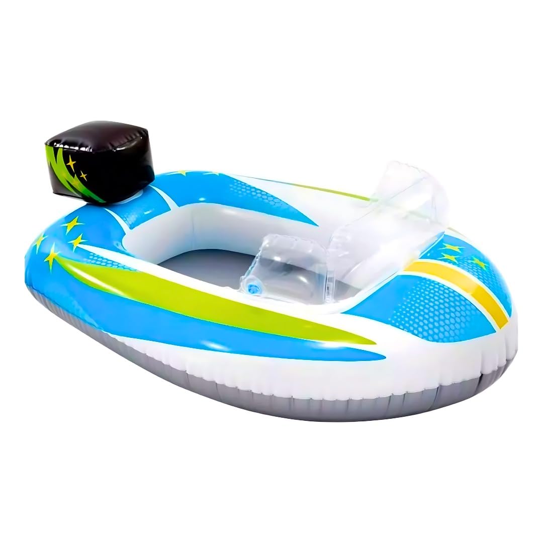 ADEPTNA Kids Inflatable Swimming Pool Boat Float - Fun Water Ride-On Beach Lounger for Summer Holiday