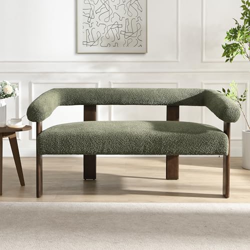 Christopher Knight Home Celen Modern Boucle Fabric Upholstered Loveseat with Round...