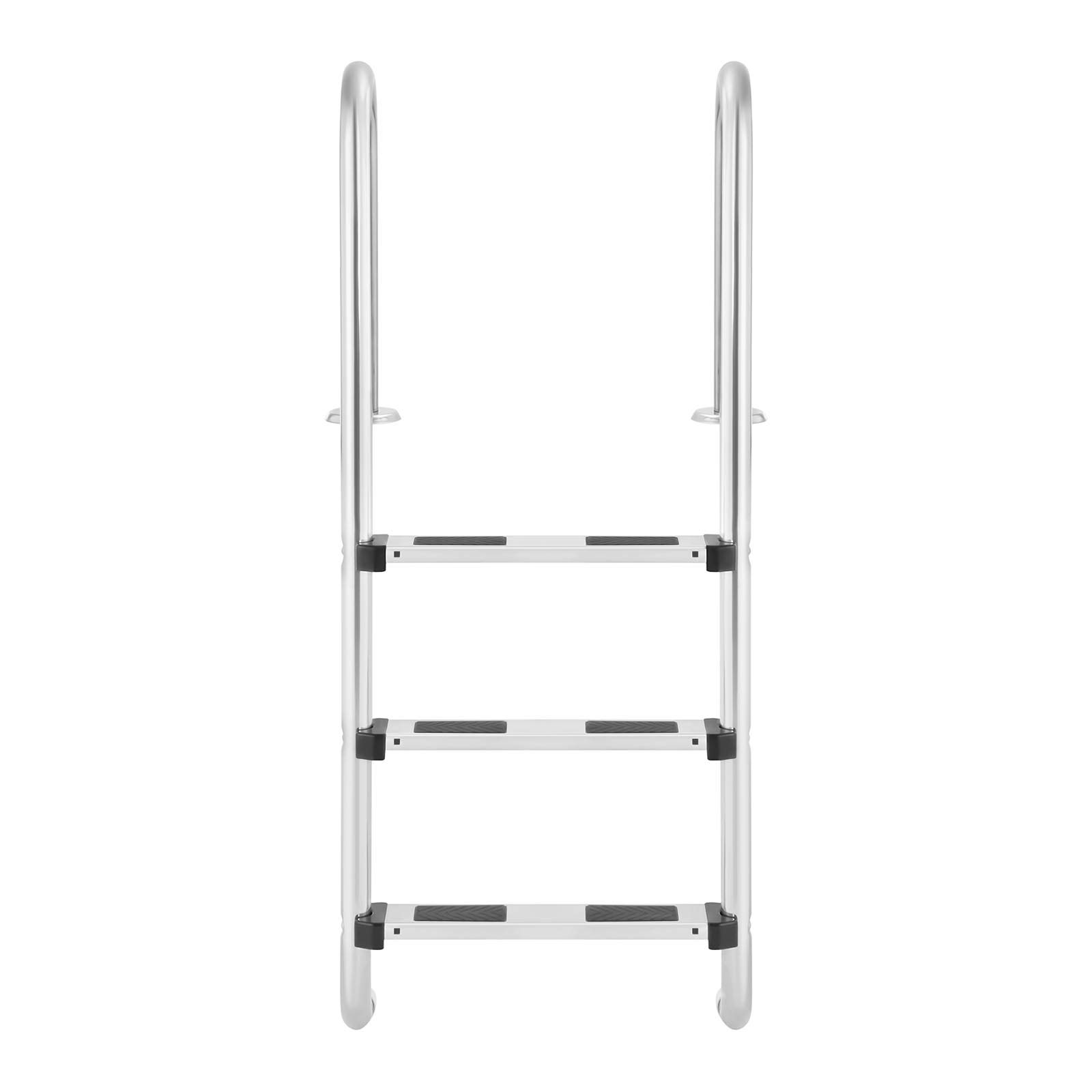 Échelle De Piscine Uniprodo 4 Marches En Inox - Pour Piscine Enterrée, Profil Normal, Charge Max 180 Kg