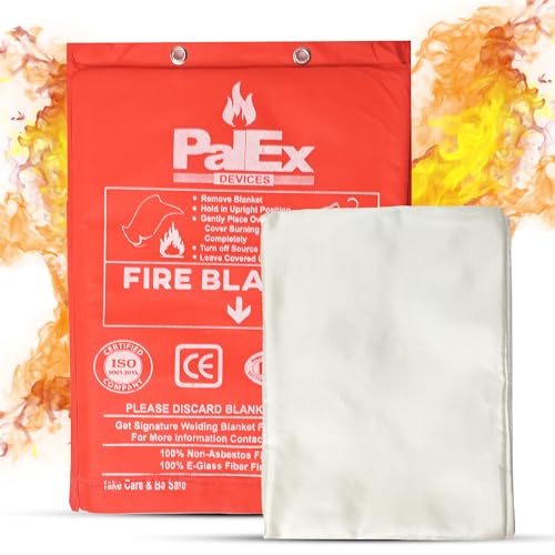 Image of SecureGuard Fire Blanket, Fiberglass Protection Emergency Fire Blanket for Home, Kitchen, Car, School, Office | Flame Retardant Safety Blanket for Fire Rescue (40 L x 40 W Inch, Pack of 10)