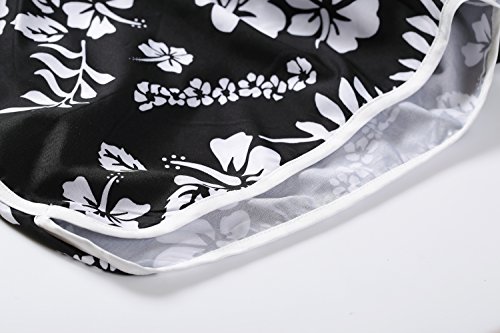 Women Sexy Quick Dry Floral Boardshort Hot Pants Swimming Trunks Tropical Volley Beach Shorts (Large, Black) #TOP3
